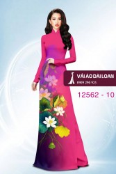 Vải áo dài hoa sen in 3D