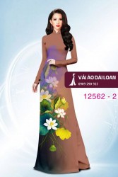 Vải áo dài hoa sen in 3D