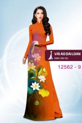 Vải áo dài hoa sen in 3D