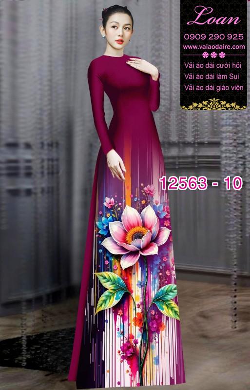 Vải áo dài hoa sen in 3D