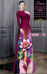 Vải áo dài hoa sen in 3D