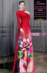 Vải áo dài hoa sen in 3D