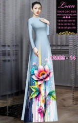 Vải áo dài hoa sen in 3D
