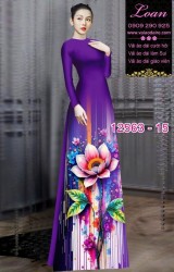 Vải áo dài hoa sen in 3D