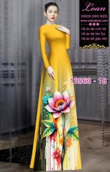 Vải áo dài hoa sen in 3D
