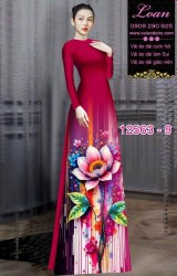 Vải áo dài hoa sen in 3D