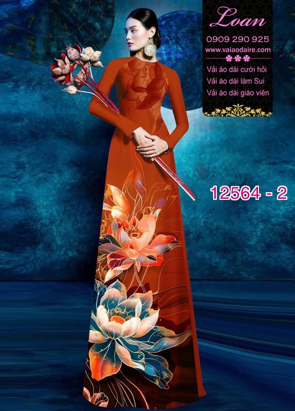 Vải áo dài hoa sen in 3D
