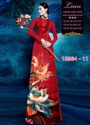 Vải áo dài hoa sen in 3D