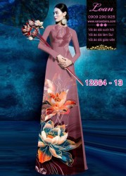 Vải áo dài hoa sen in 3D