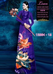 Vải áo dài hoa sen in 3D