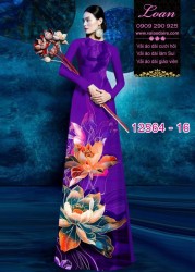 Vải áo dài hoa sen in 3D