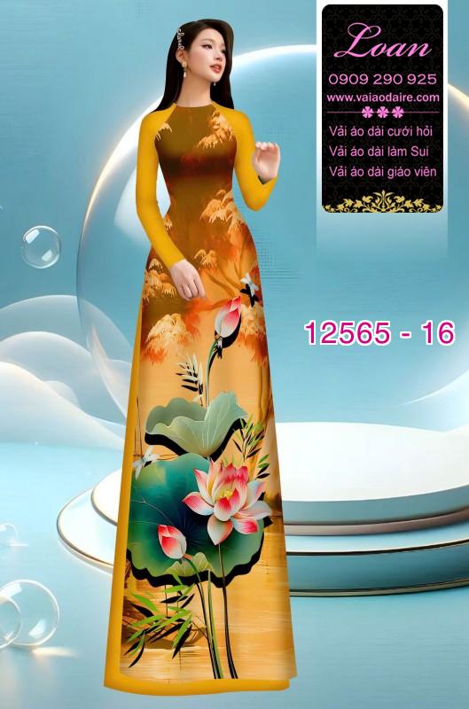 Vải áo dài hoa sen in 3D