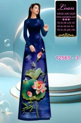 Vải áo dài hoa sen in 3D