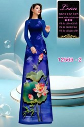 Vải áo dài hoa sen in 3D