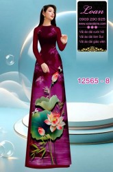 Vải áo dài hoa sen in 3D