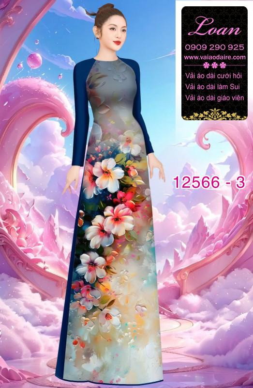 Vải áo dài hoa in 3D