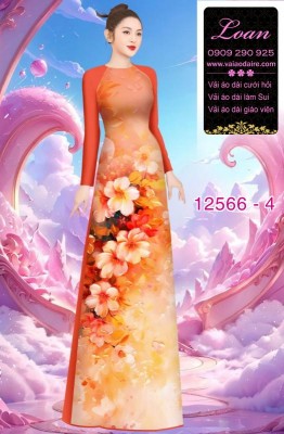 Vải áo dài hoa in 3D-DT 12566