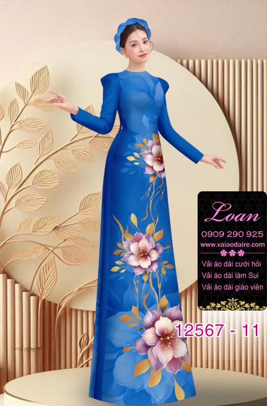 Vải áo dài hoa in 3D