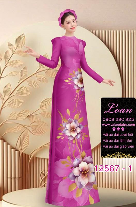 Vải áo dài hoa in 3D