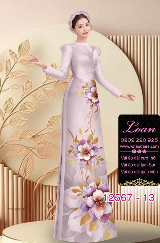 Vải áo dài hoa in 3D