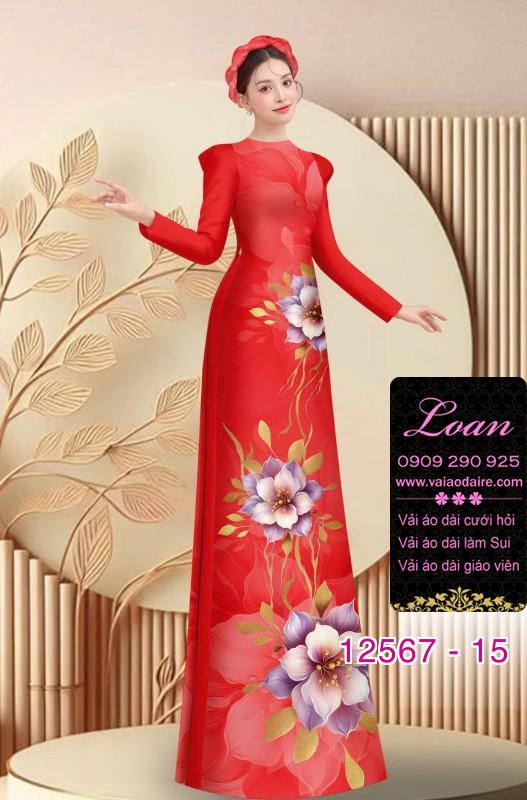 Vải áo dài hoa in 3D