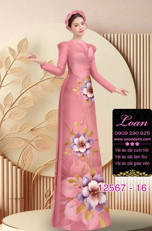 Vải áo dài hoa in 3D