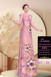 Vải áo dài hoa in 3D