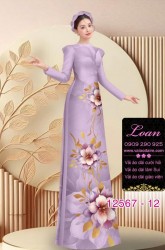 Vải áo dài hoa in 3D