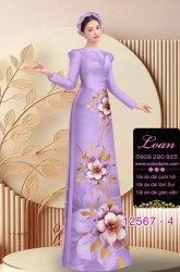 Vải áo dài hoa in 3D