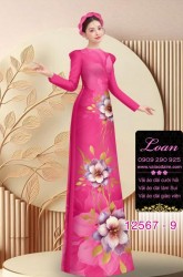 Vải áo dài hoa in 3D