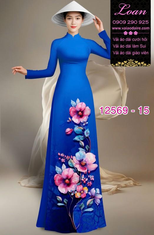 Vải áo dài hoa in 3D