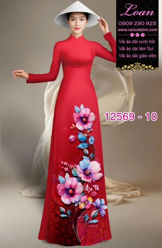 Vải áo dài hoa in 3D