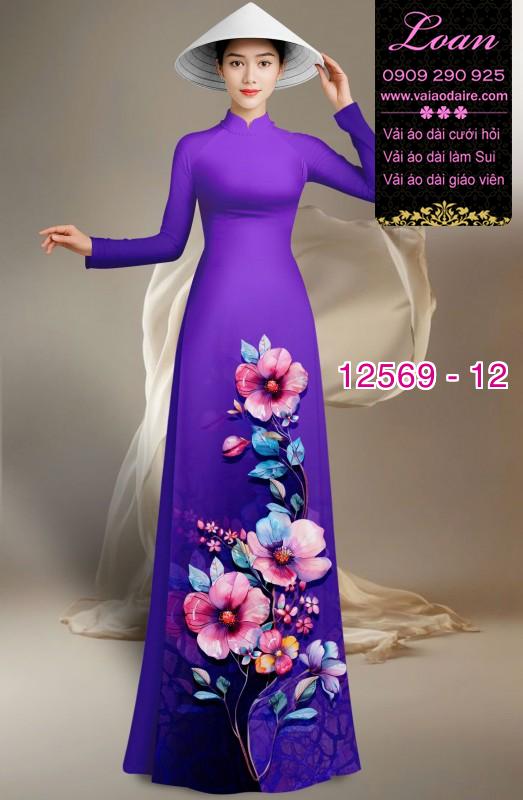 Vải áo dài hoa in 3D