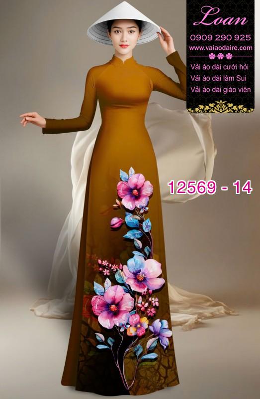Vải áo dài hoa in 3D