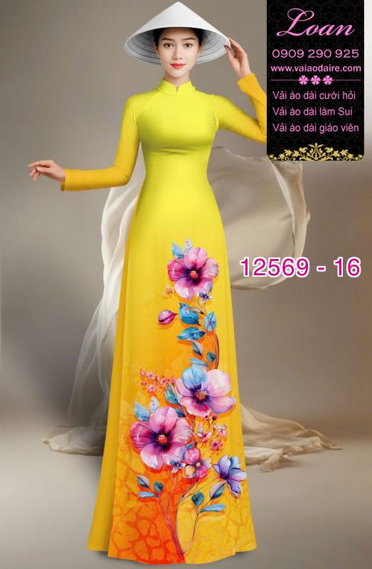 Vải áo dài hoa in 3D