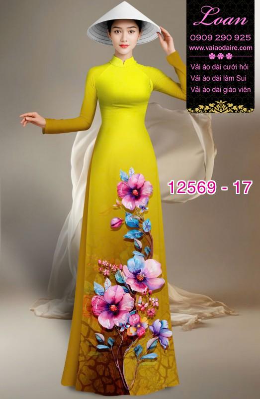 Vải áo dài hoa in 3D