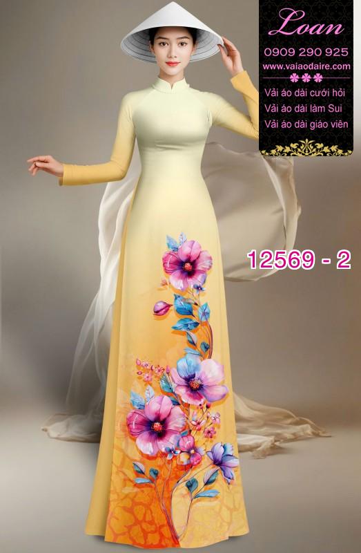 Vải áo dài hoa in 3D