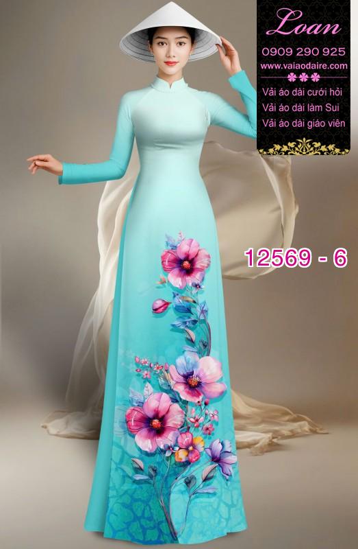 Vải áo dài hoa in 3D