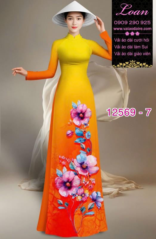 Vải áo dài hoa in 3D
