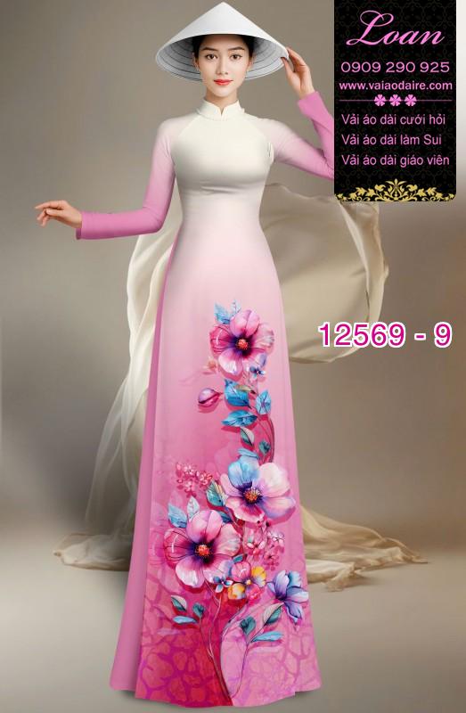 Vải áo dài hoa in 3D