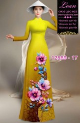 Vải áo dài hoa in 3D