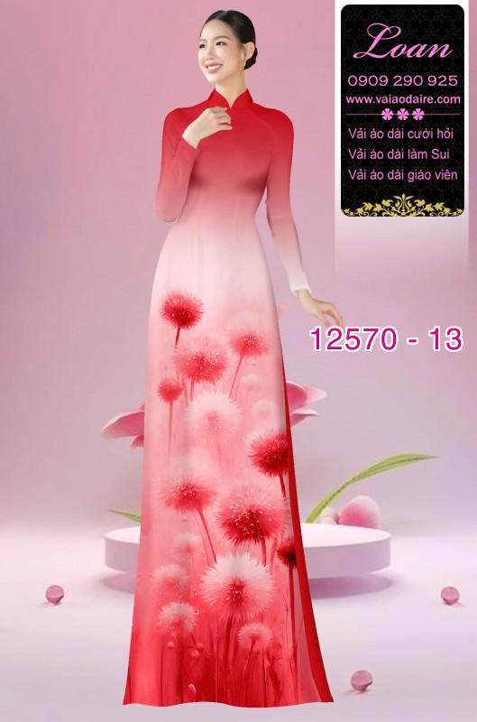Vải áo dài hoa bồ công anh in 3D