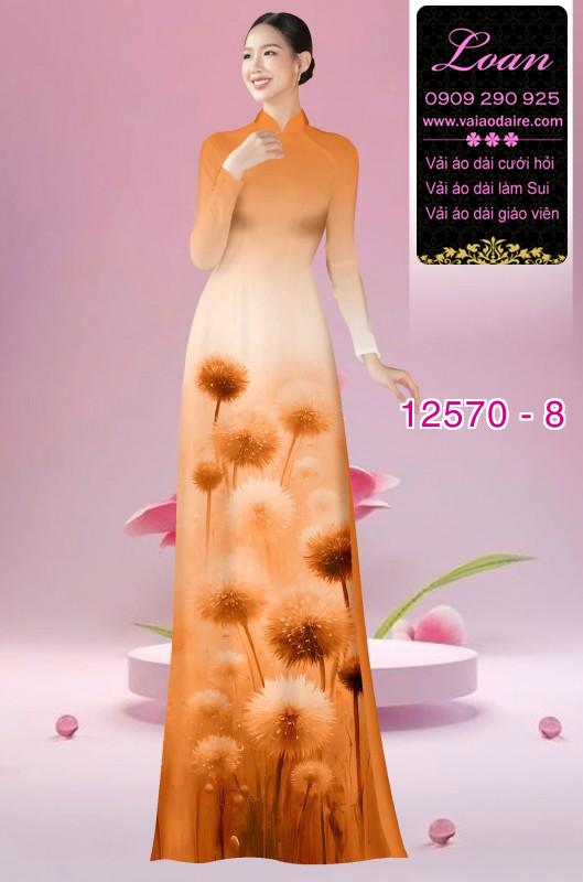 Vải áo dài hoa bồ công anh in 3D
