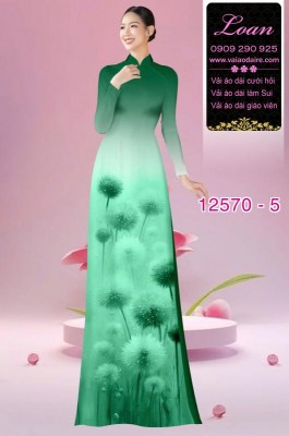 Vải áo dài hoa bồ công anh in 3D-DT 12570