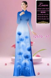 Vải áo dài hoa bồ công anh in 3D