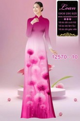 Vải áo dài hoa bồ công anh in 3D