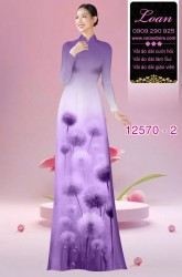 Vải áo dài hoa bồ công anh in 3D