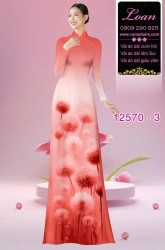 Vải áo dài hoa bồ công anh in 3D