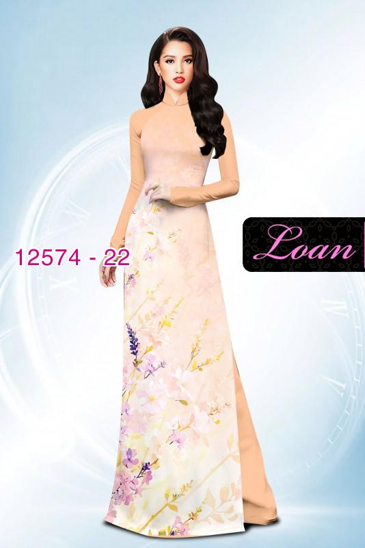 Vải áo dài hoa Oải Hương