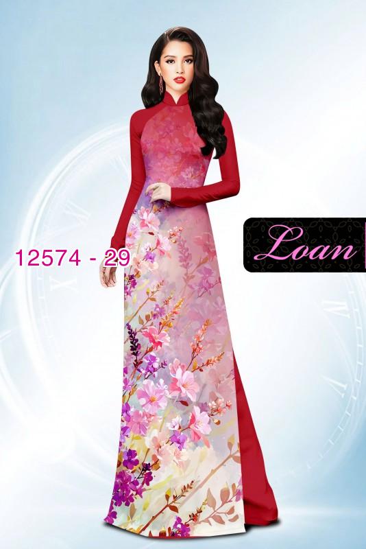 Vải áo dài hoa Oải Hương